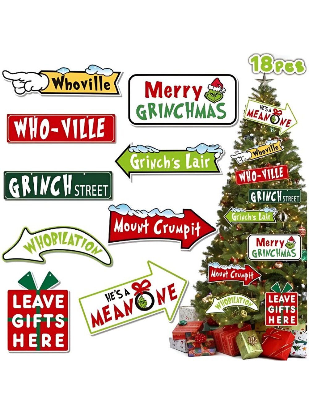 18 PCS Christmas Ornaments for Christmas Tree Decor, Christmas Tree Ornaments